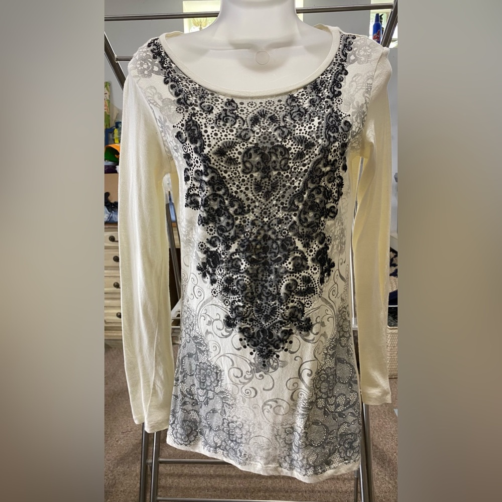 Embellished Long Sleeve Tee